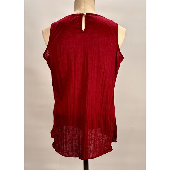 Y2K Embroidered Top SMALL Burgundy Tank Fairy Festival Cottage Boho - Picture 5 of 6